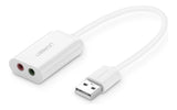 UGREEN 30143 USB 2.0 External 3.5mm Sound Card Adapter - White