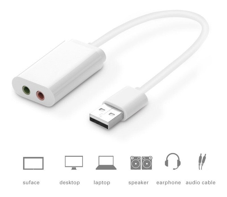 UGREEN 30143 USB 2.0 External 3.5mm Sound Card Adapter - White UGREEN 30143 USB 2.0 External 3.5mm Sound Card Adapter - White