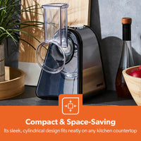 Geepas GSM63022UK 4-in-1 Salad Maker – 200W, Stainless Steel, 4 Cones, Shred, Slice, Grind & Mash, 2-Year Warranty