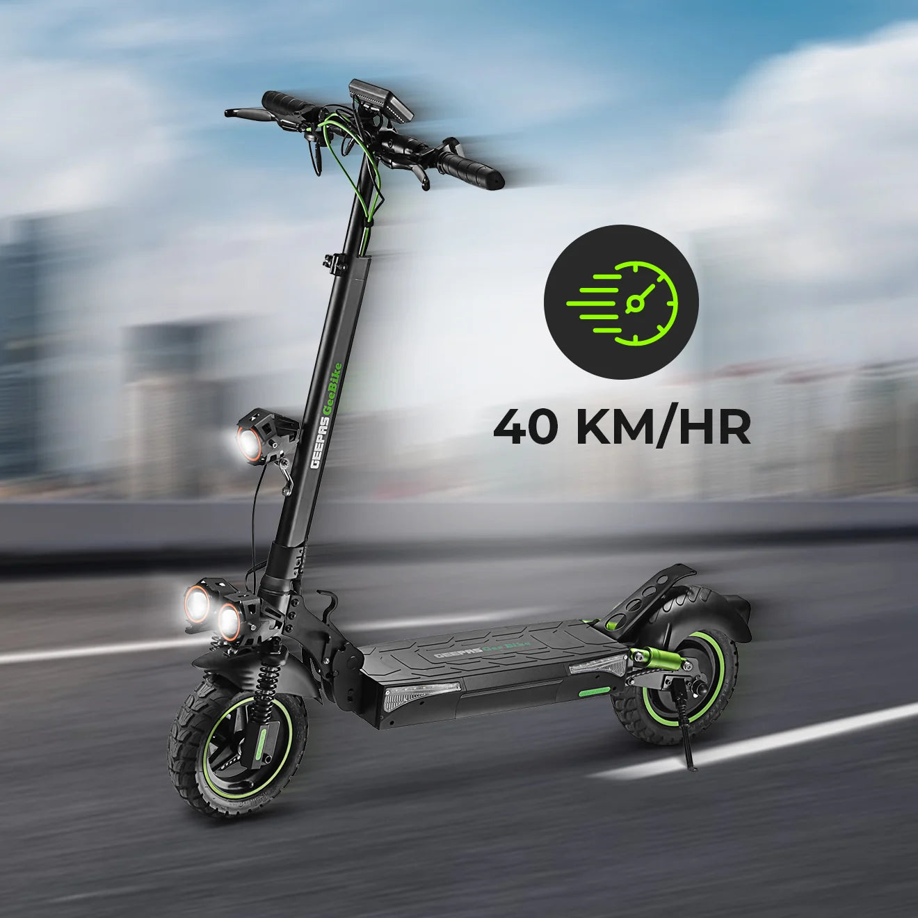 Geepas GeeBike 10" Foldable Electric Scooter, 45km/h, Black GEST63088
