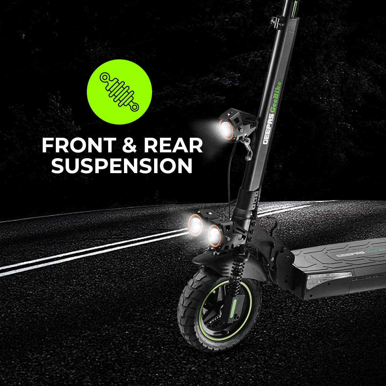 Geepas GeeBike 10" Foldable Electric Scooter, 45km/h, Black GEST63088