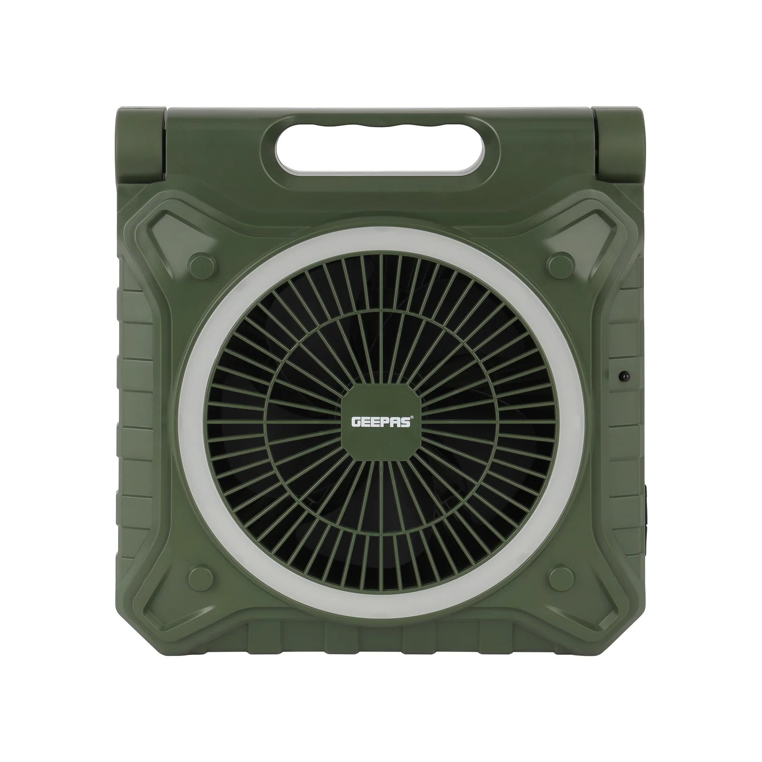 Geepas GF21233 8 Inch Rechargeable Solar Fan – 10000mAh | Remote Control | LED Light | Power Bank | Home & Outdoor