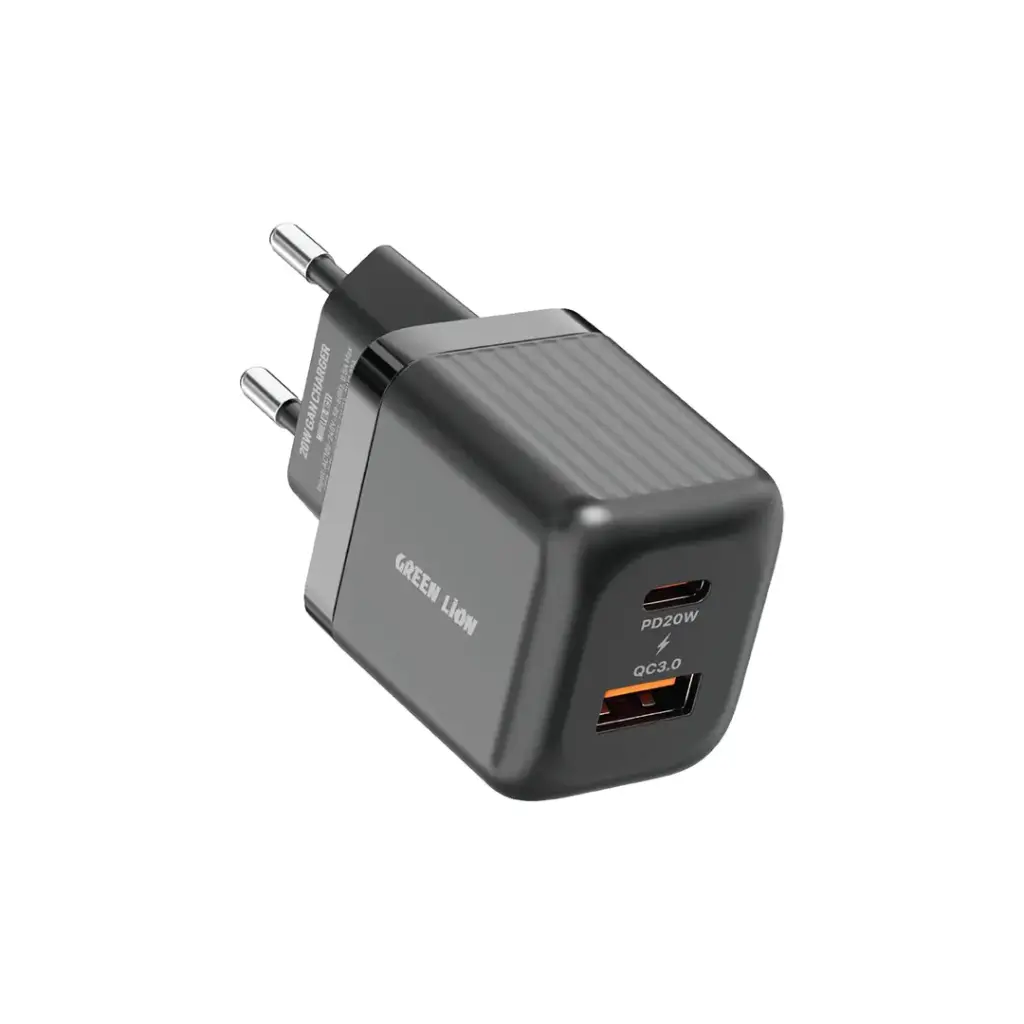 Green Lion GaN 20W A+C Compact fast Charger – With USB-C Cable Green Lion GaN 20W A+C Compact fast Charger – With USB-C Cable