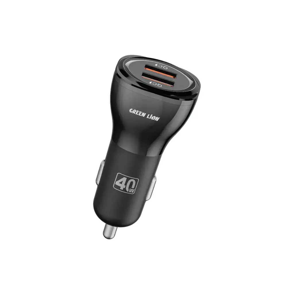 Green Lion 40W Car Charger + A to Lightning Cable – Dual USB-A Green Lion 40W Car Charger + A to Lightning Cable – Dual USB-A
