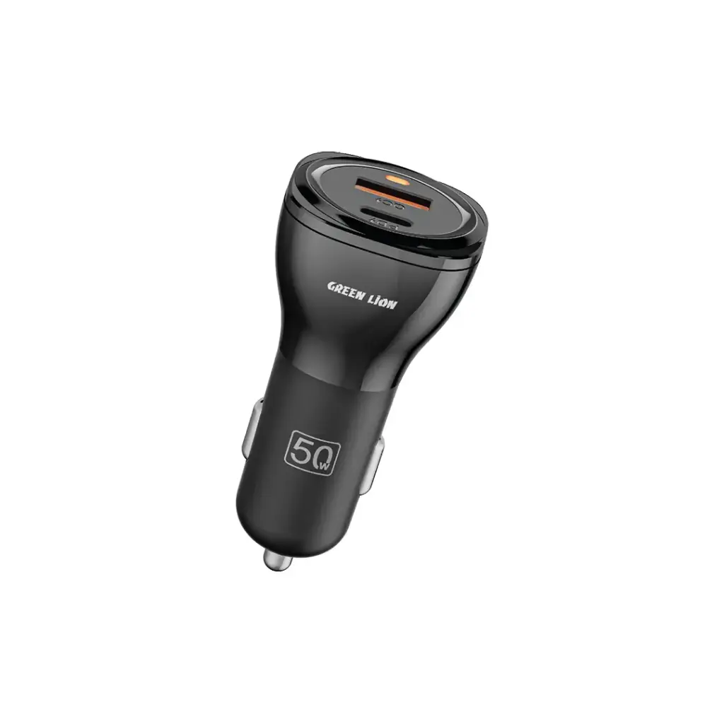 Green Lion 50W Car Charger + C to Lightning Cable | Dual Port Green Lion 50W Car Charger + C to Lightning Cable | Dual Port