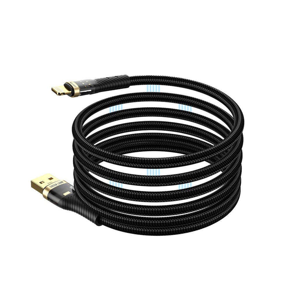 Green Lion Magnetic USB-A to Lightning Cable 1M – Black Green Lion Magnetic USB-A to Lightning Cable 1M – Black