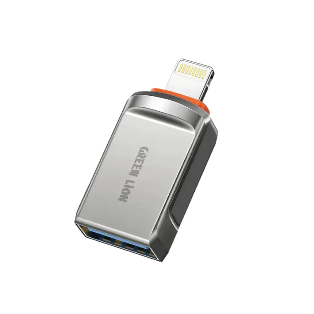 Green Lion OTG Adapter USB-A to USB-C / Lightning – Gray