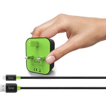 GOUI WALL.I 2USB Wall Charger with 1 Meter Cable - Black GOUI WALL.I 2USB Wall Charger with 1 Meter Cable - Black