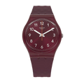 Swatch Rednel Maroon Rubber Maroon Dial For Women
