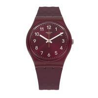 Swatch Rednel Maroon Rubber Maroon Dial For Women