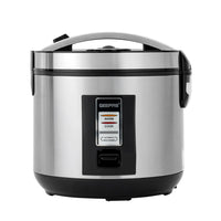 Geepas 1.8L Automatic Rice Cooker with Steamer, Black/Silver GRC4330