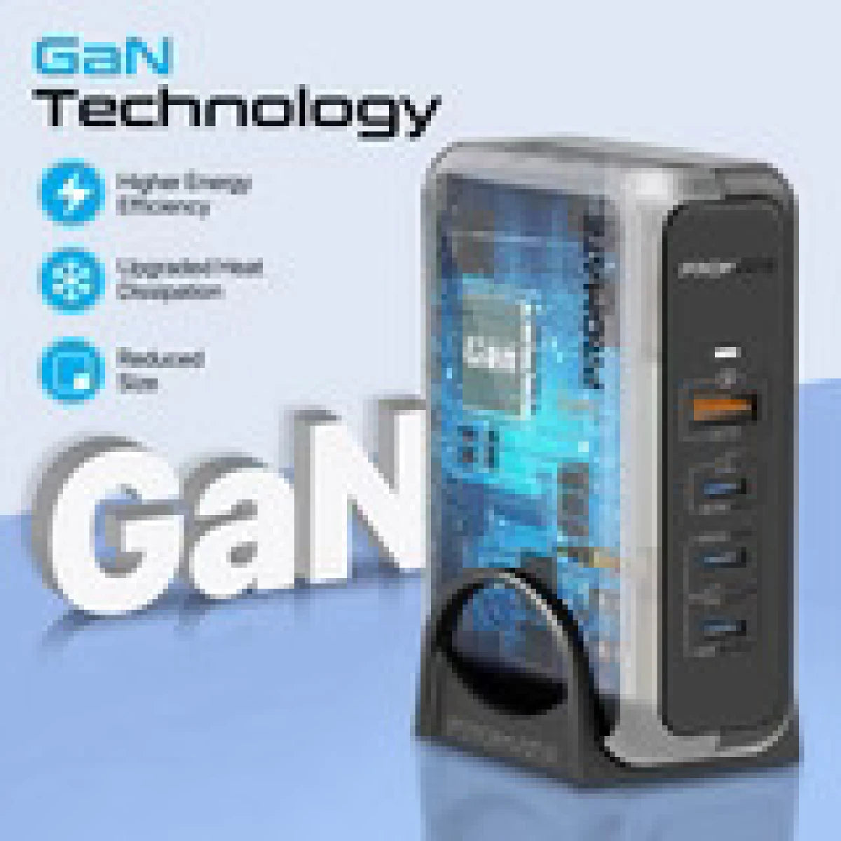 Promate GaNPort-140W Super-Speed GaN Charging Station with Power Delivery 3.1 & QC 3.0 - EU Promate GaNPort-140W Super-Speed GaN Charging Station with Power Delivery 3.1 & QC 3.0 - EU