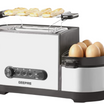 Geepas 5-in-1 Toaster with Egg Boiler & Poachers Stainless Steel