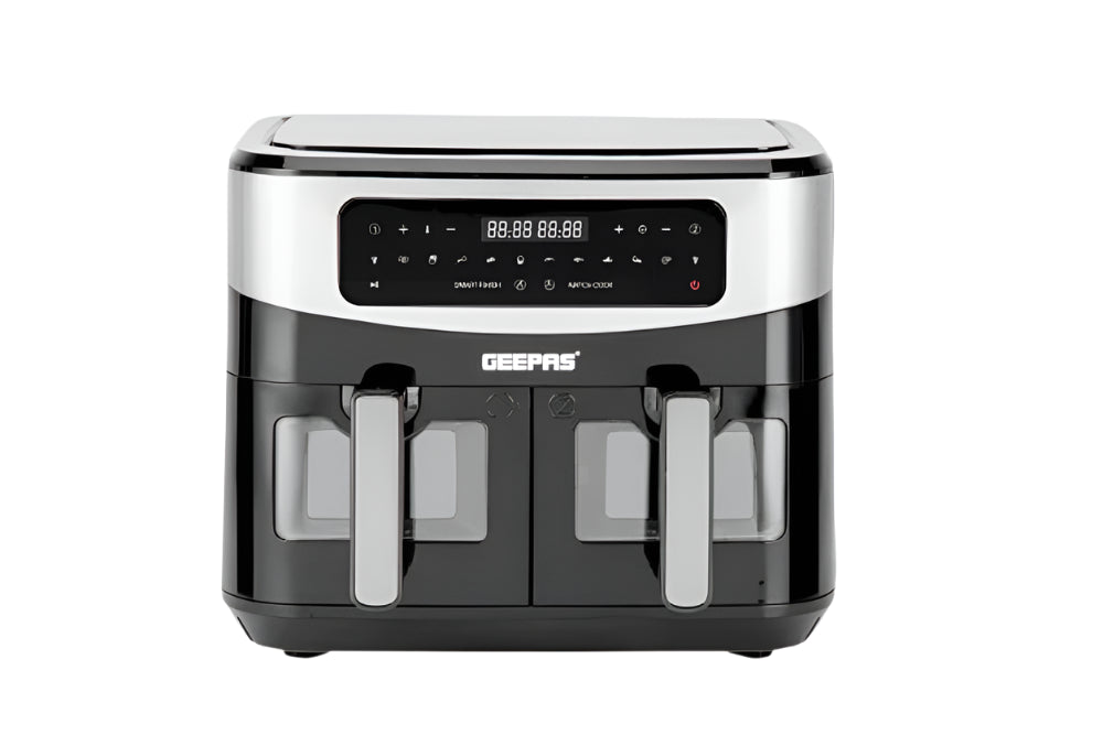 Geepas 9L Dual Basket Digital Air Fryer VORTEX Technology Geepas 9L Dual Basket Digital Air Fryer VORTEX Technology