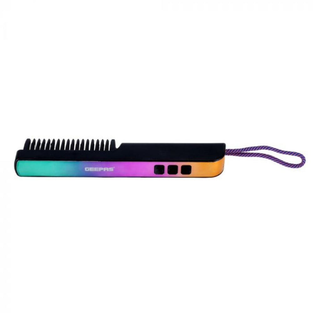 Geepas Hair Straightener Brush 2-in-1 Ceramic LED Travel-Ready Geepas Hair Straightener Brush 2-in-1 Ceramic LED Travel-Ready