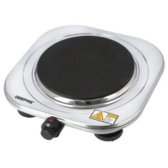 Geepas Stainless Steel Single Hot Plate 1500W 185mm Auto Thermostat