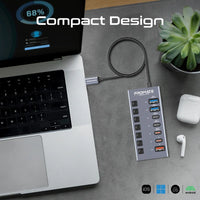 هاب USB-C متعدد 7-في-1 Promate GegaHub-10G
