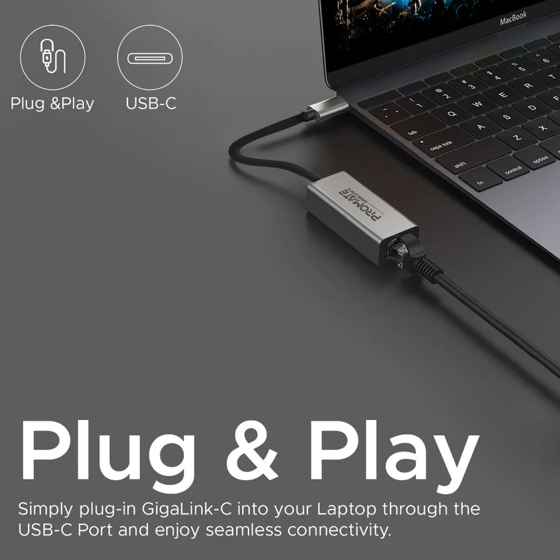 PROMATE GigaLink-C High Speed USB-C to Gigabit Ethernet Adapter
