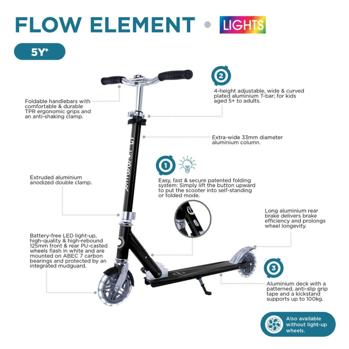 Globber Flow Element Lights Kick Scooter