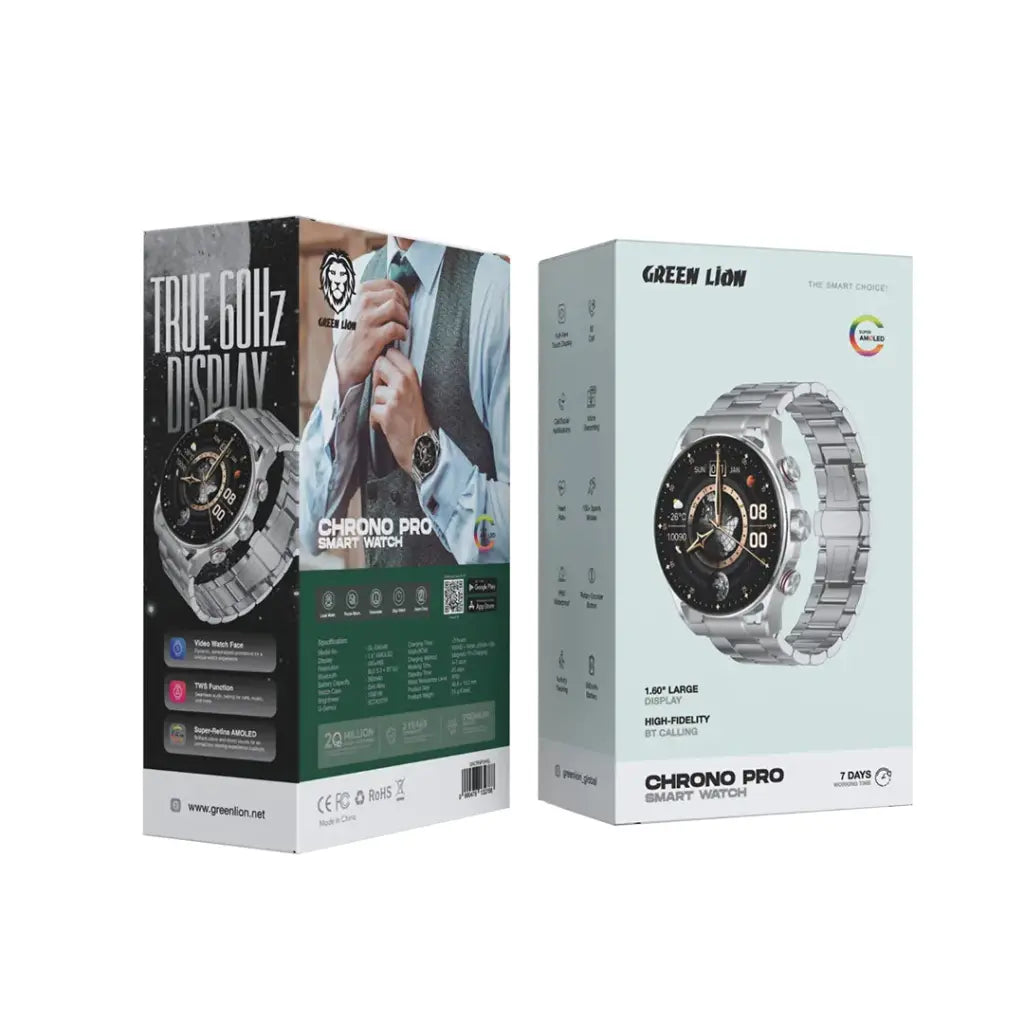Green Lion Chrono Pro Smart Watch – AMOLED, BT Calls, IP68 Green Lion Chrono Pro Smart Watch – AMOLED, BT Calls, IP68