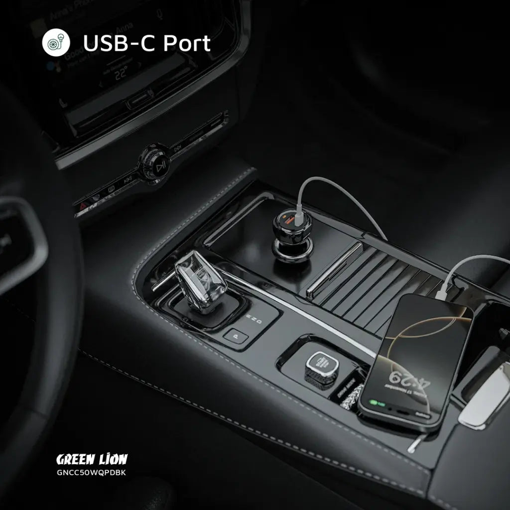 Green Lion 50W Car Charger + USB-C to USB-C Cable – Dual Port Green Lion 50W Car Charger + USB-C to USB-C Cable – Dual Port