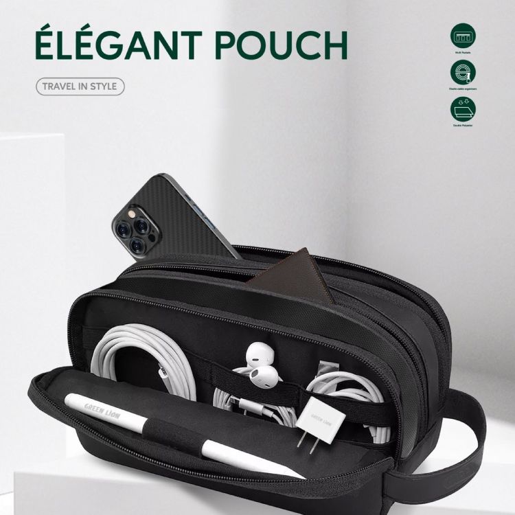 Green Lion Elegant Pouch – Waterproof & Large Organizer