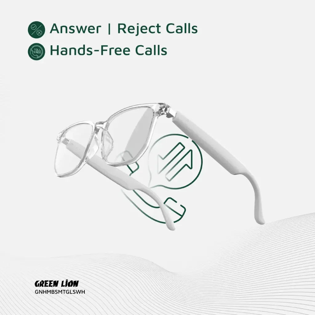 Green Lion Hamburg Smart Glasses - Stylish White Green Lion Hamburg Smart Glasses - Stylish White