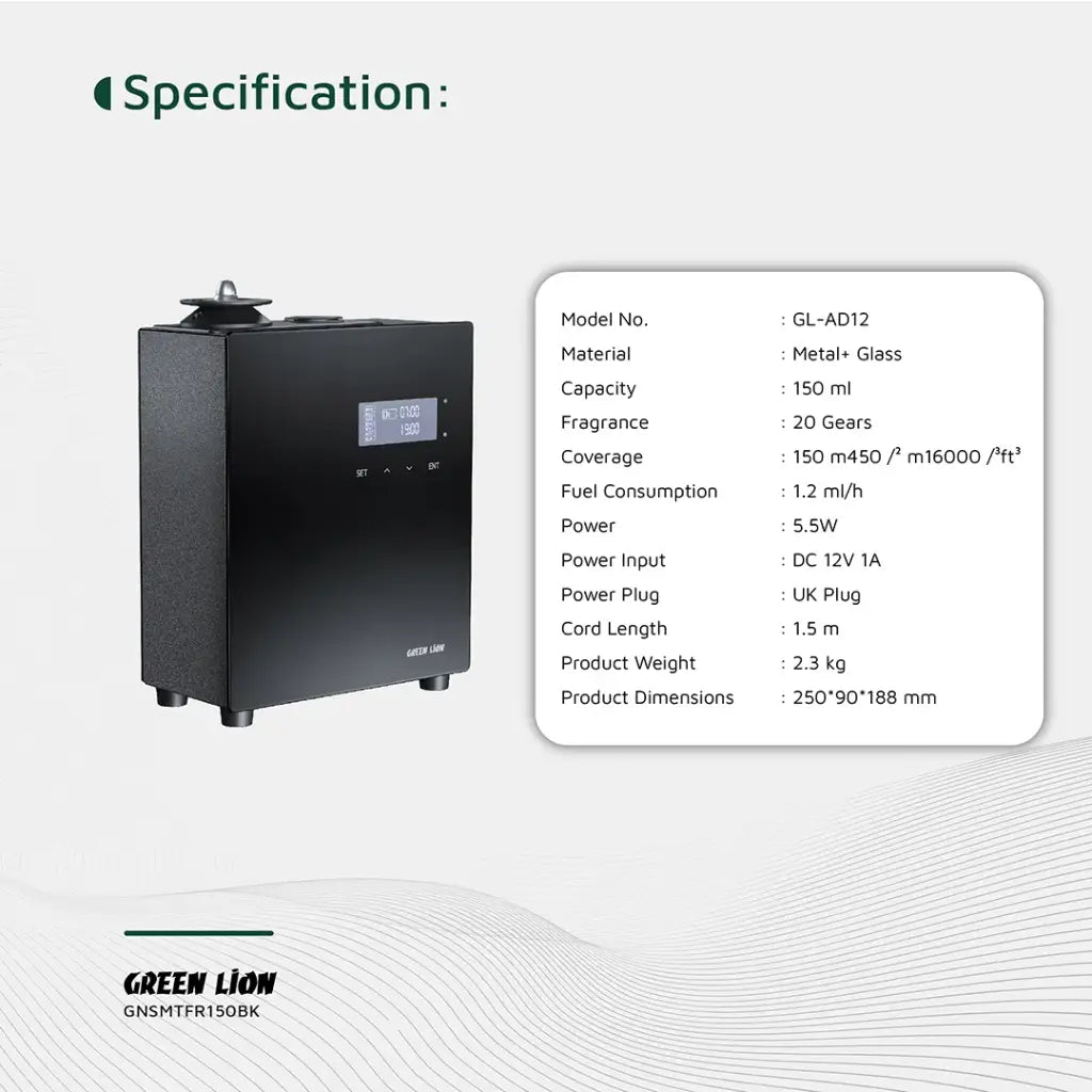 Green Lion Smart Scent Pro Diffuser – 150m² Coverage Green Lion Smart Scent Pro Diffuser – 150m² Coverage