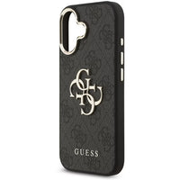 كوفر GUESS MagSafe 4G من الجلد الصناعي لهاتف ايفون 17 - أسود