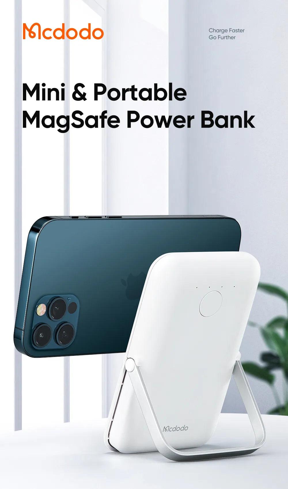 Mcdodo 5000mAh Magnetic Power Bank Wireless - White & Gray Mcdodo 5000mAh Magnetic Power Bank Wireless - White & Gray