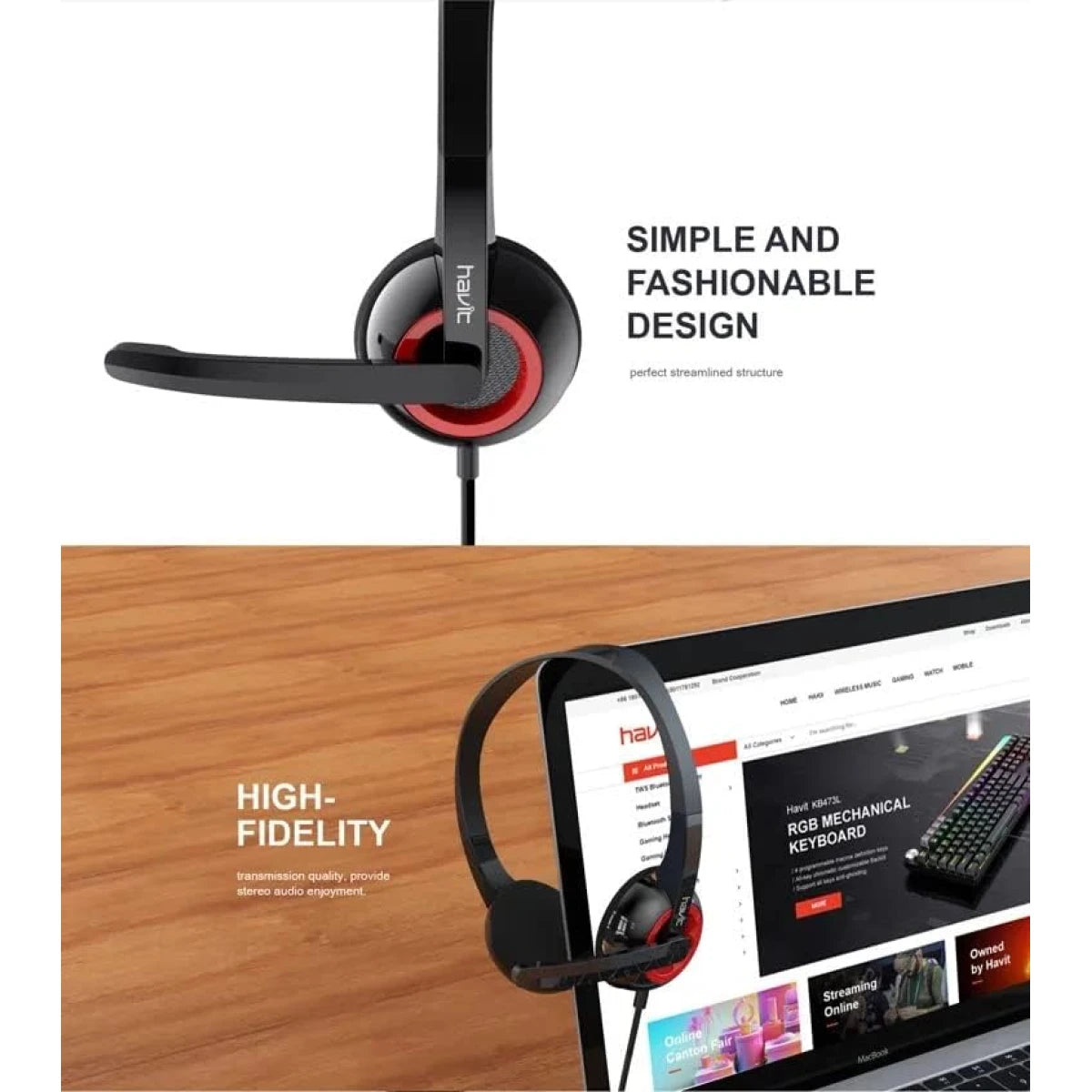 HAVIT Wired PC Headphones with Superior Sound Quality HAVIT Wired PC Headphones with Superior Sound Quality
