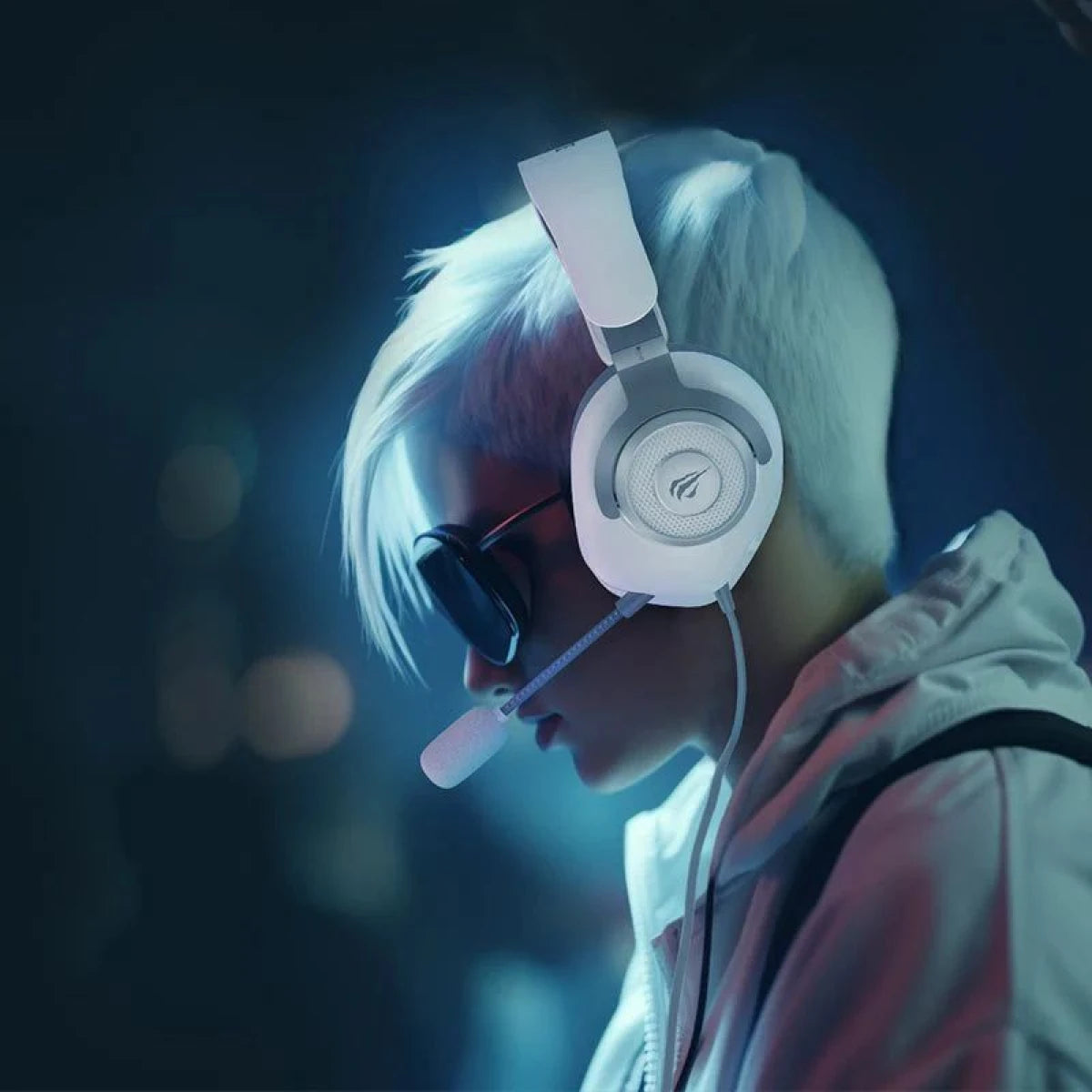 Havit H2230D-WG Gaming Headset – White & Gray Stereo Sound
