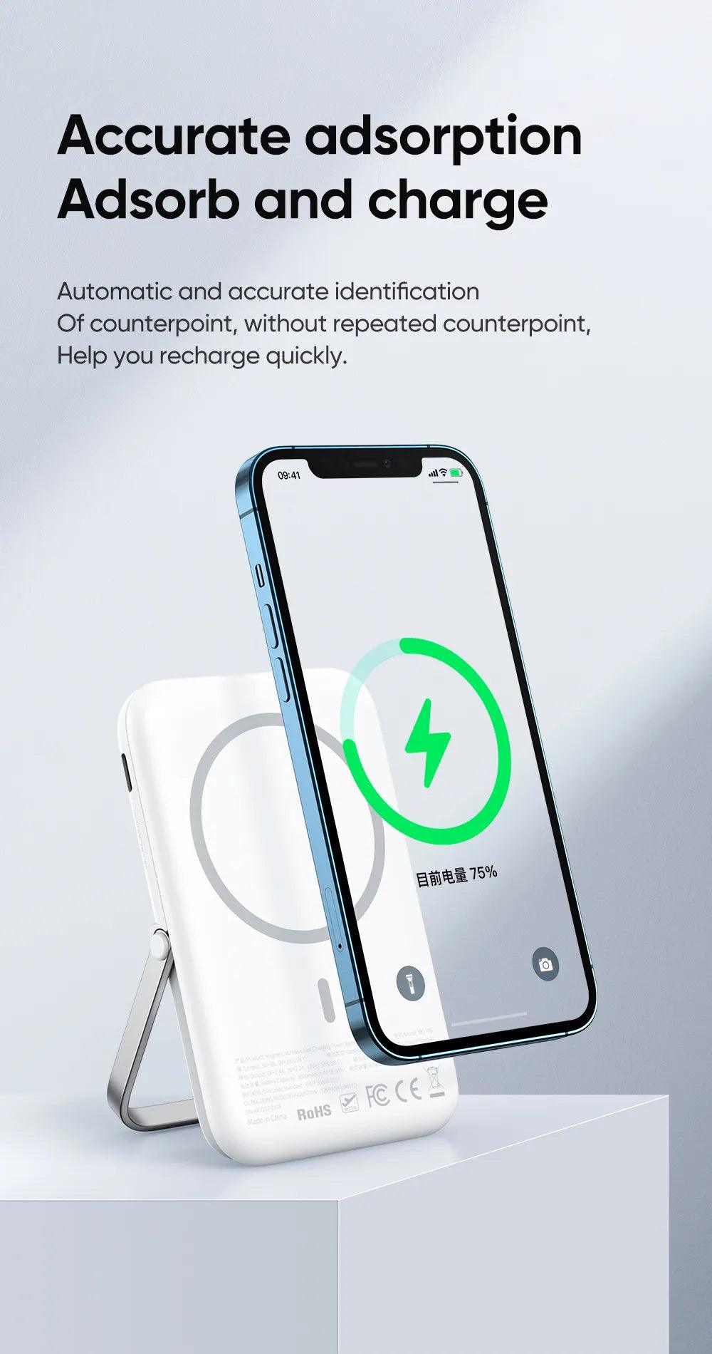 Mcdodo 5000mAh Magnetic Power Bank Wireless - White & Gray Mcdodo 5000mAh Magnetic Power Bank Wireless - White & Gray