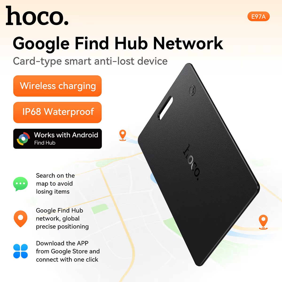 HOCO E97A Smart Card - Anti-Lost Tracker for Android (Google Find My Device)