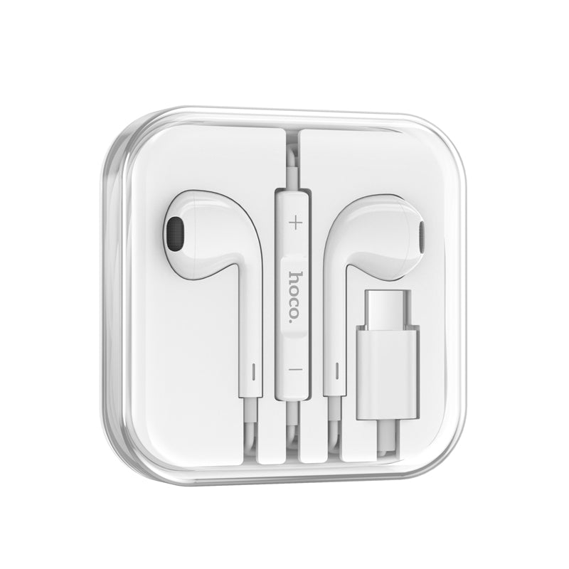 hoco M101 Wired Earphones with Microphone | 3.5mm Jack | In-Ear Headphones | Black & White