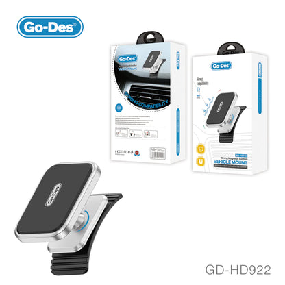 Go Des 360 Degree Rotatable Magnetic Curved and Flat Floor Car Phone Holder