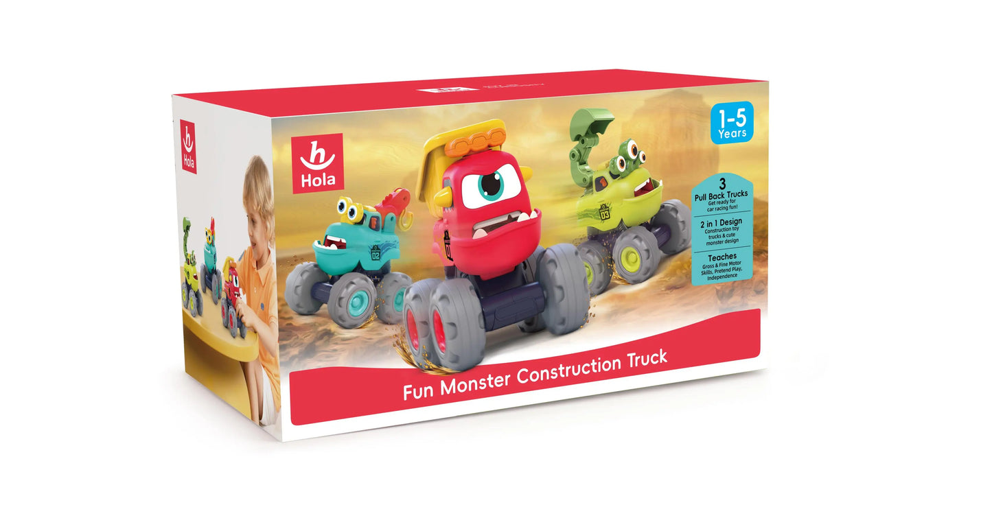 HOLA – Fun Monster Construction Truck Set