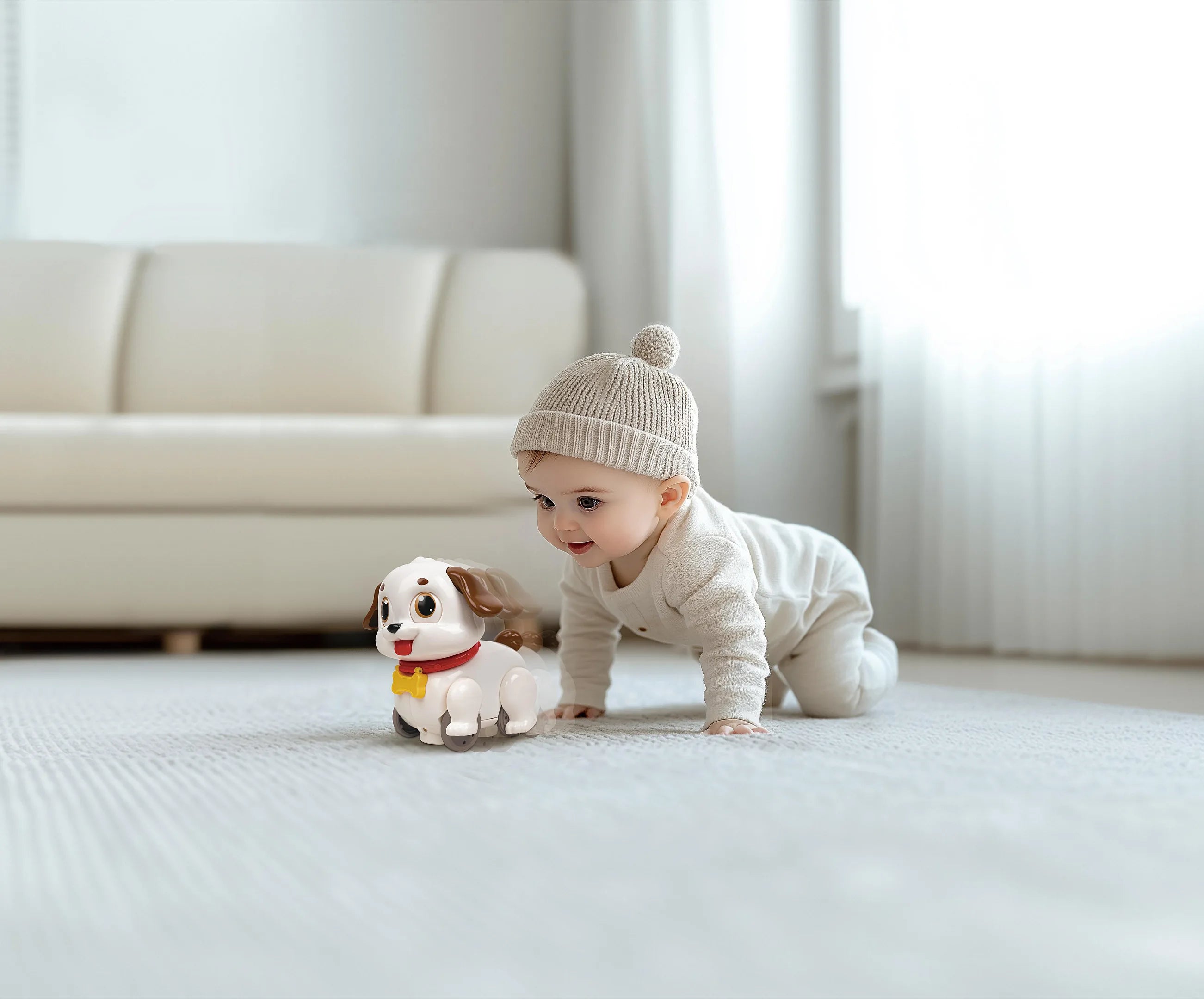 Hola Crawl & Pull Along Learning Puppy - Interactive Musical Toy