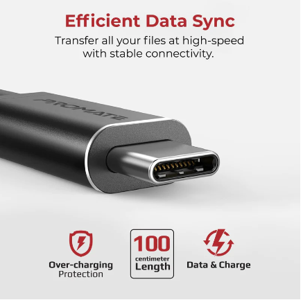 PROMATE Fabric Braided USB-C Data Sync & Charge Cable