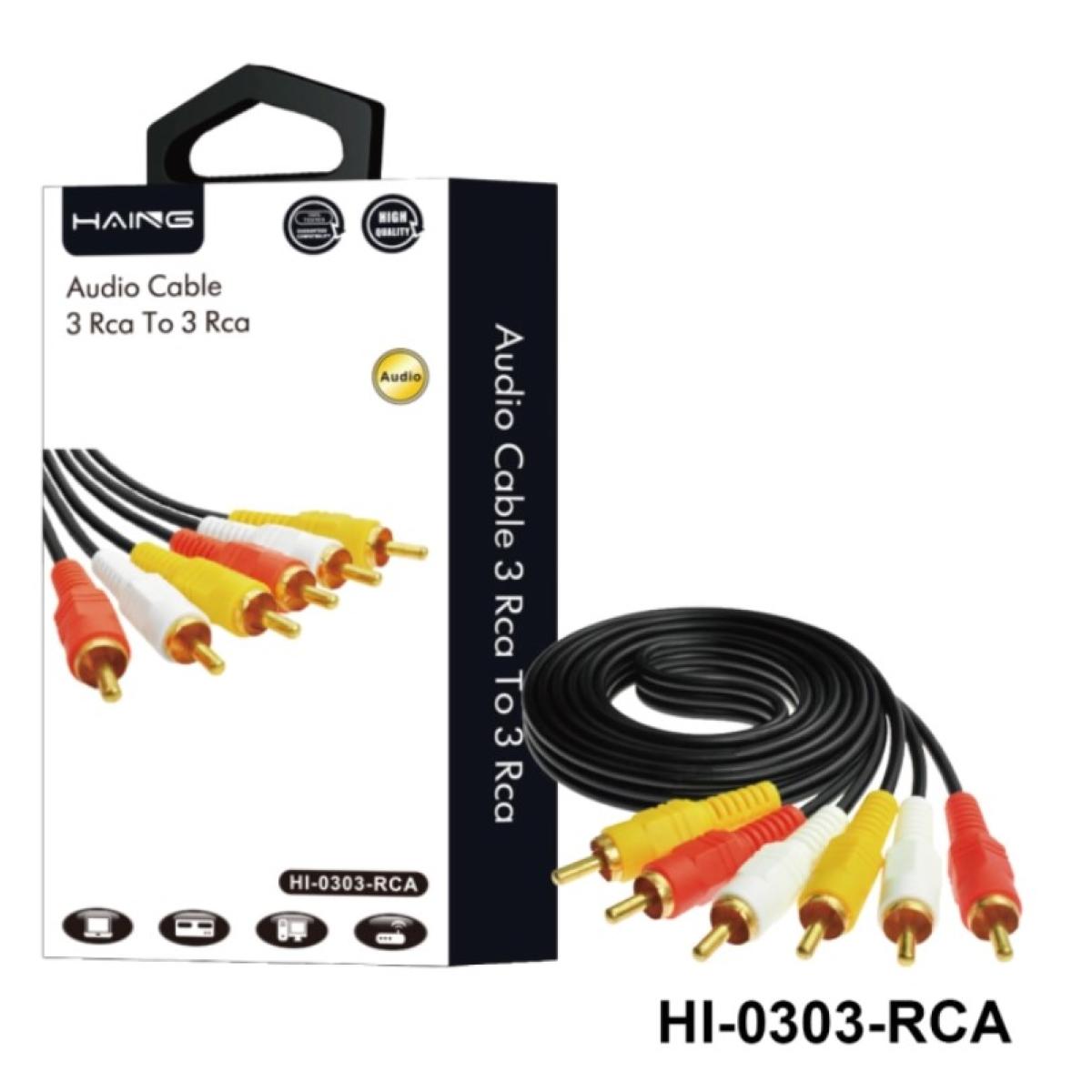 كابل الصوت هاينج HI-0303-RCA – RCA ثلاثي ذكر إلى ذكر بطول 1.5 متر
