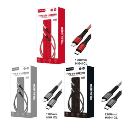 كابل بيانات معدني HAING HI041CL Type-C إلى Lightning 20W 3م