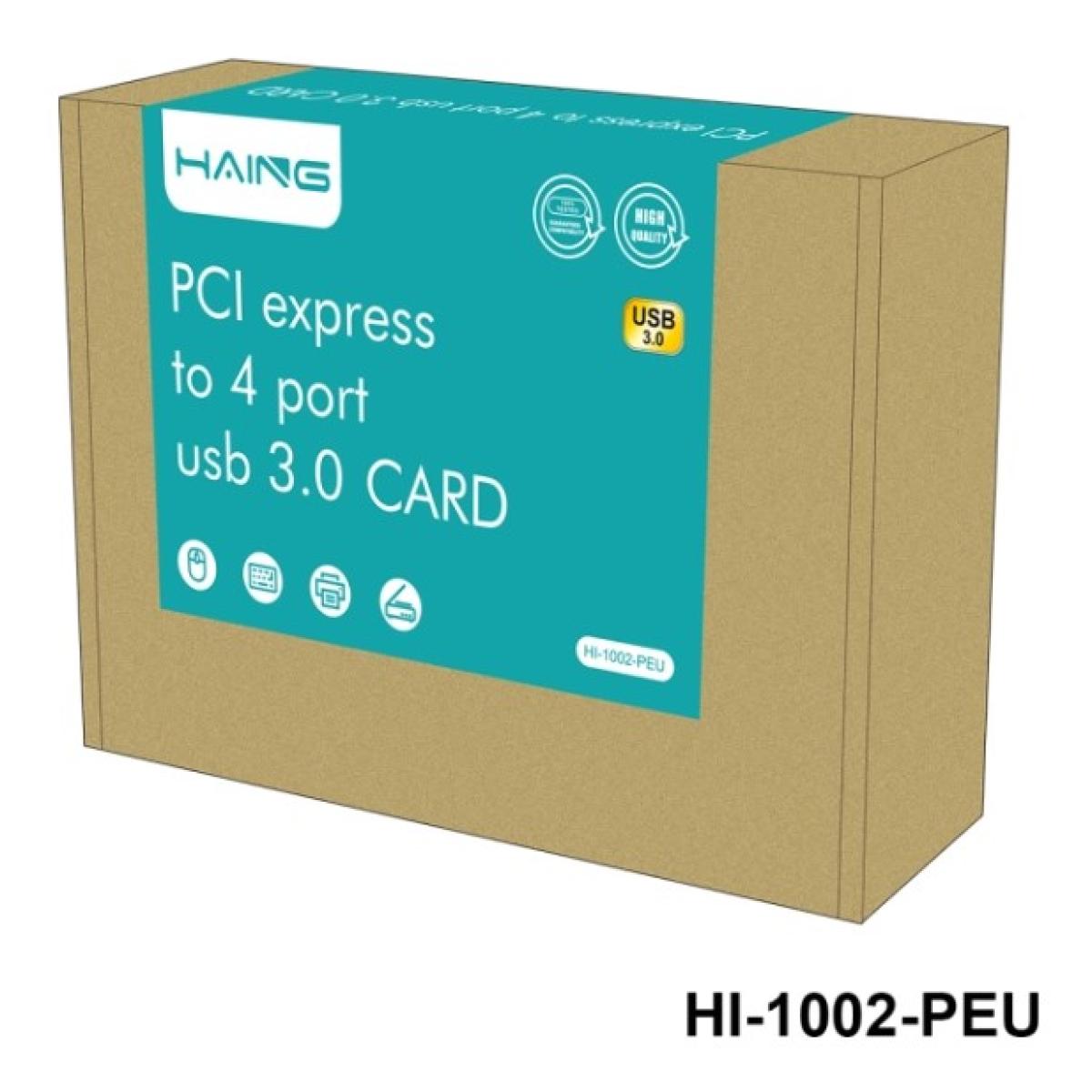 HAING HI-1002-PEU PCI Express Card – 4 Port USB 3.0 Expansion