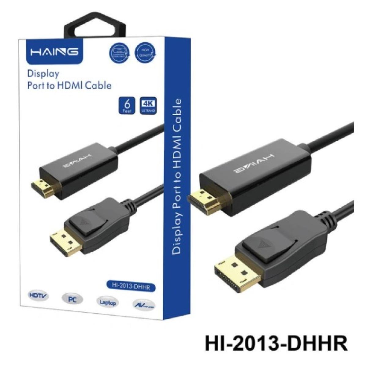 كابل HAING عالي الجودة Display Port إلى HDMI - 1.8م، أداء ممتاز ودقة عالية
