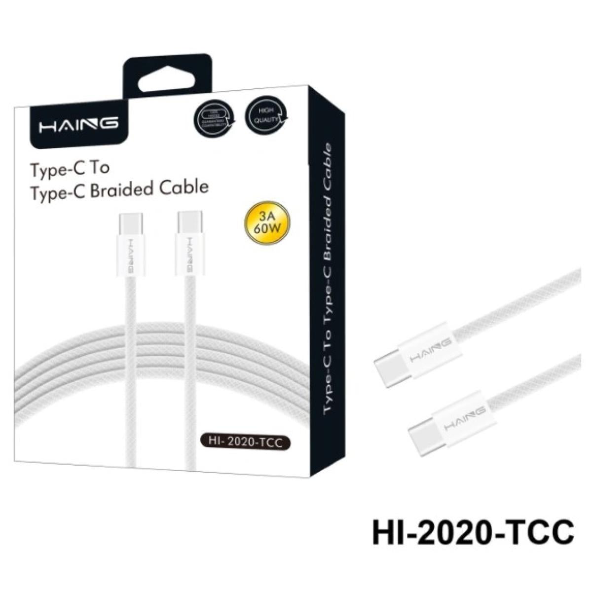 HAING HI-2020-TCC Type-C to Type-C Braided Cable 60W 1.2M HAING HI-2020-TCC Type-C to Type-C Braided Cable 60W 1.2M
