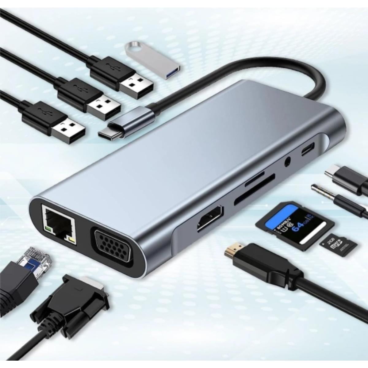 HAING HI-3023-TMA 11-in-1 Type-C Multifunction Hub Adapter