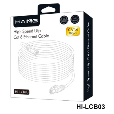 كابل HAING HI-LCB03-10M Cat6 26 AWG 1 جيجابت Ethernet 10م

