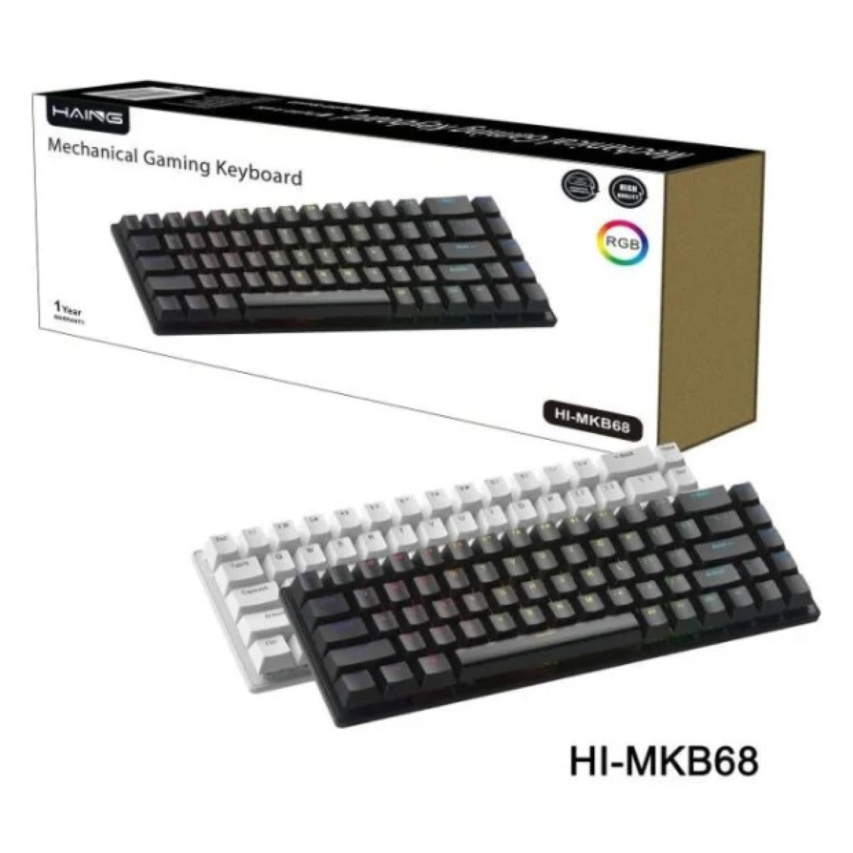 HAING Mechanical Wireless Gaming Keyboard - White