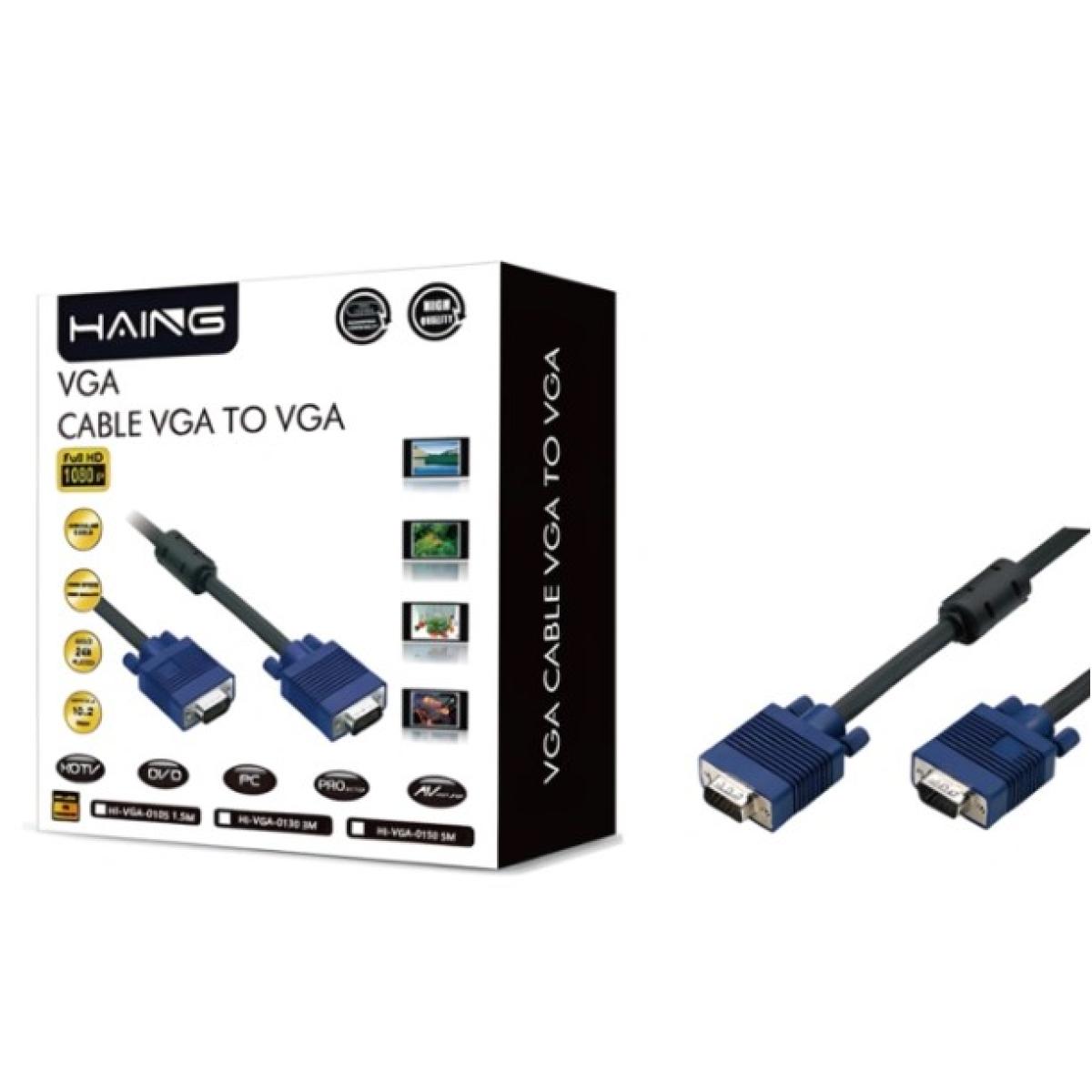 HAING HD15 1080P VGA Cable 15-Pin Male to Male – 15M HAING HD15 1080P VGA Cable 15-Pin Male to Male – 15M