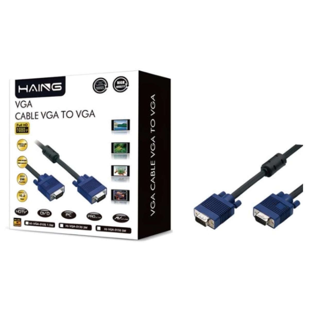 HAING HD15 1080P VGA Cable 15-Pin Male to Male – 20M HAING HD15 1080P VGA Cable 15-Pin Male to Male – 20M