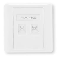 لوحة وجه RJ45 HAING HI-WP01 منفذين 8.6x8.6 سم مع كيس PP

